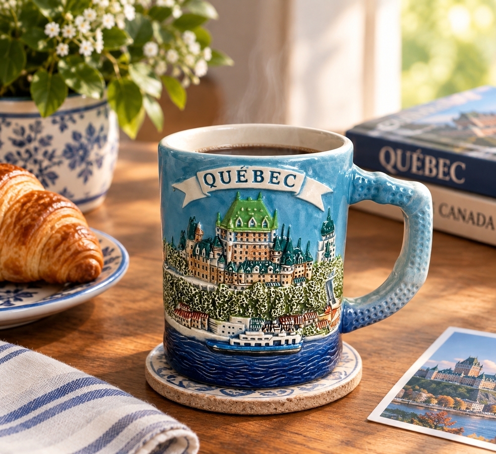 Ric'Art Collection Quebec City 3D Sculpted Souvenir Mug Chateau Frontenac